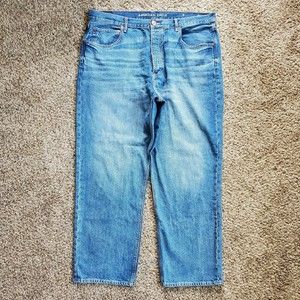 American Eagle Hi-Rise 90s Boyfriend Jeans Size 18 Long Button Fly 100% Cotton